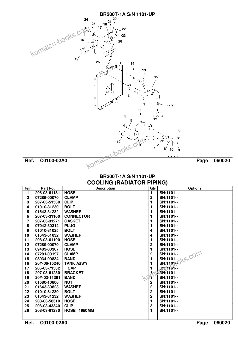 Komatsu br200t-1a s/n 1101-up Parts catalog cover Page 10 Komatsu br200t-1a s/n 1101-up Parts catalog cover Page 10