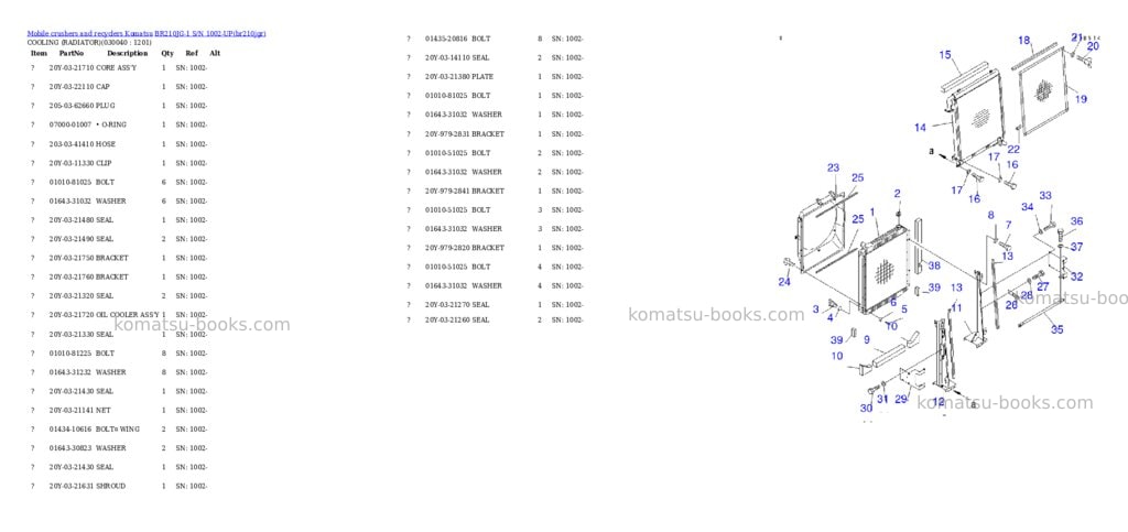 Komatsu br210jg-1 s/n 1002-up Parts catalog cover Page 3