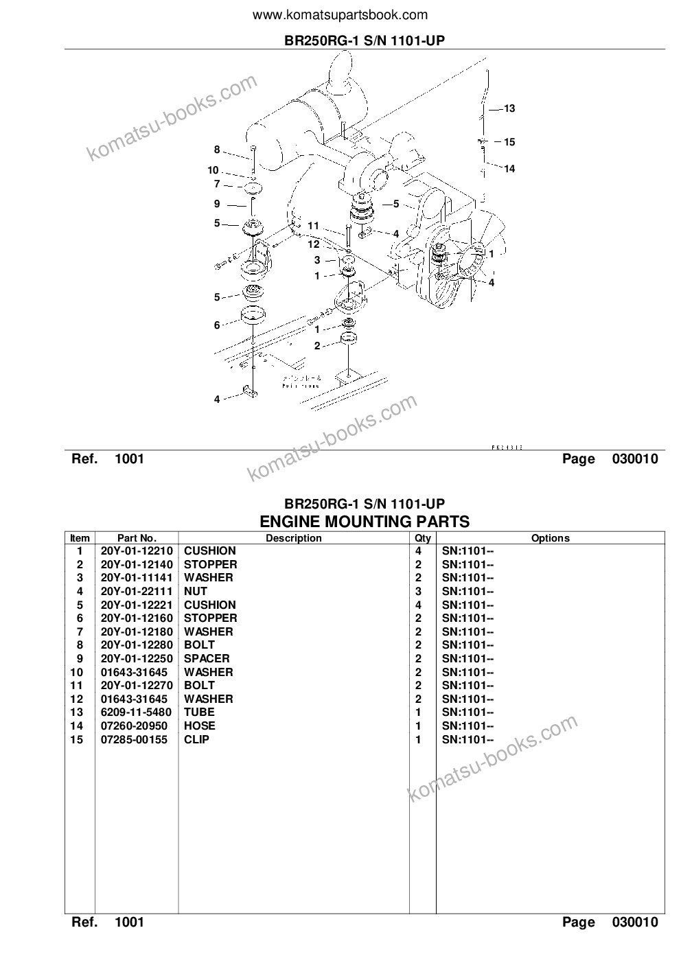 Komatsu br250rg-1 s/n 1101-up Parts catalog cover Page 3