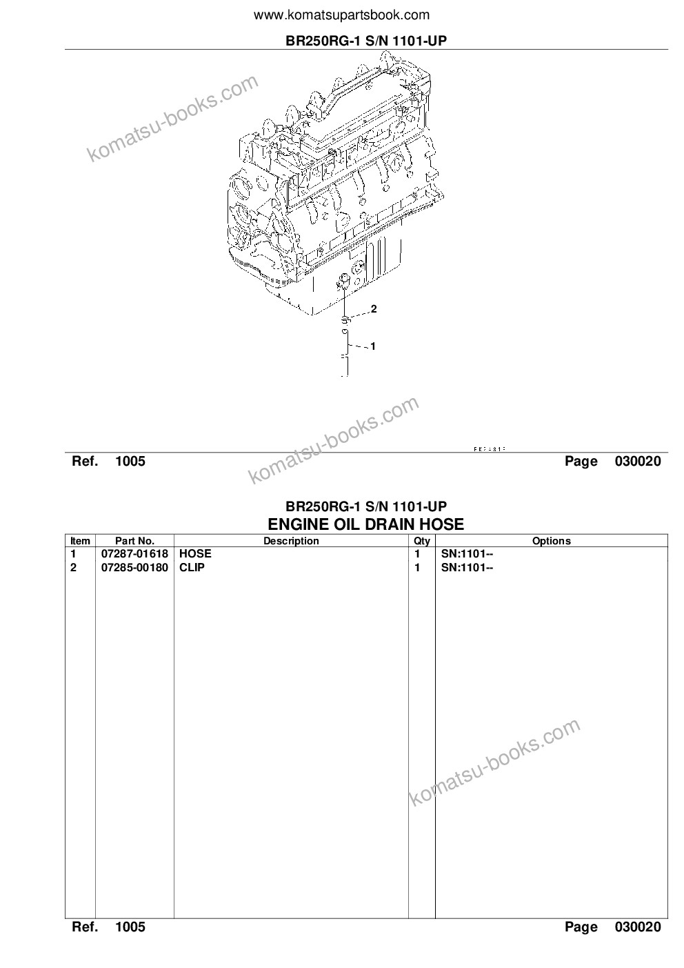 Komatsu br250rg-1 s/n 1101-up Parts catalog cover Page 4