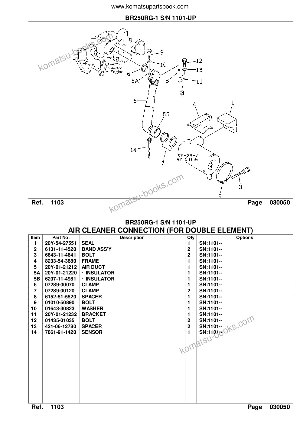 Komatsu br250rg-1 s/n 1101-up Parts catalog cover Page 7