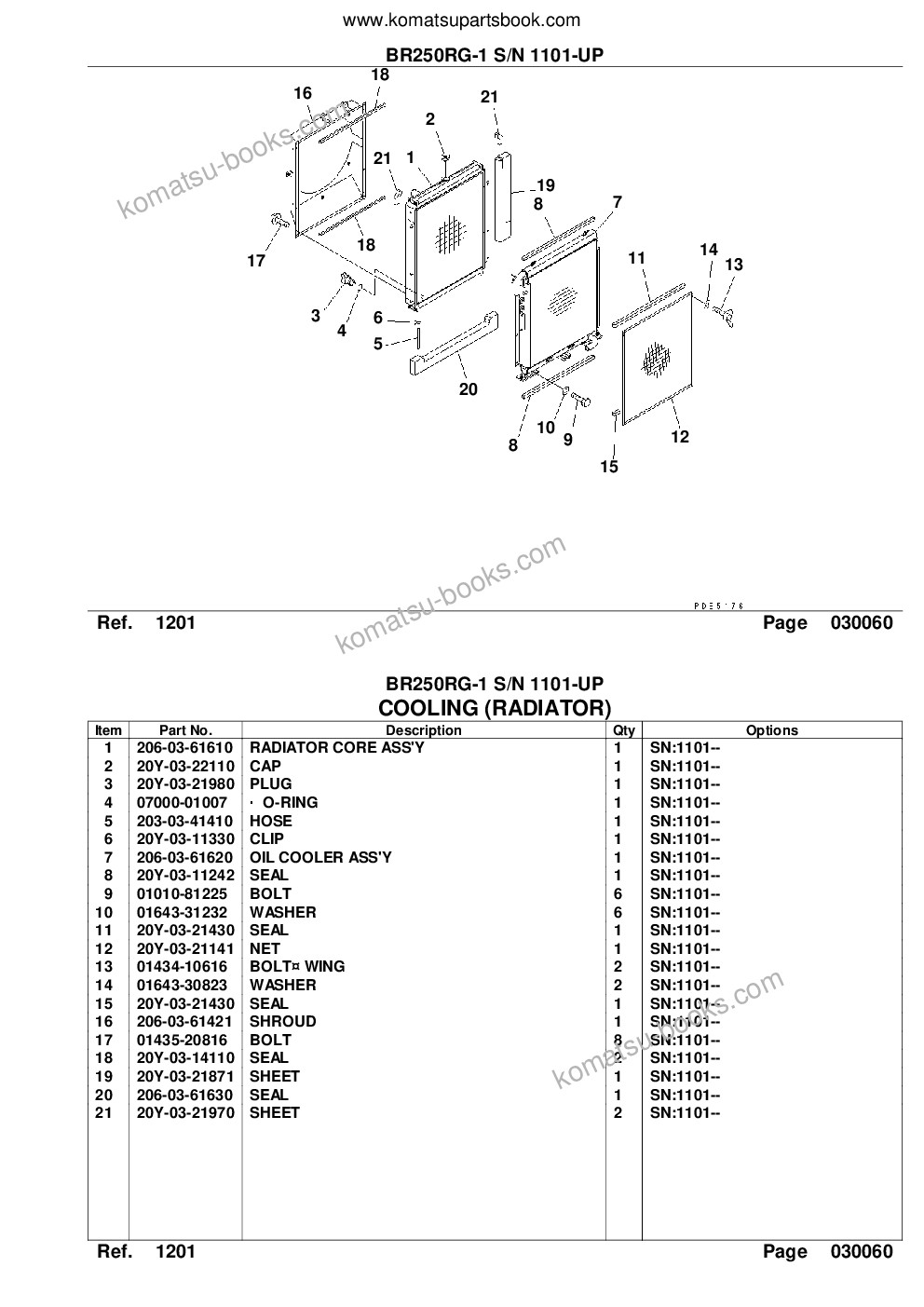 Komatsu br250rg-1 s/n 1101-up Parts catalog cover Page 8