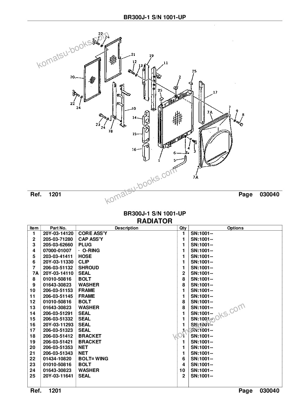 Komatsu br300j-1 s/n 1001-up Parts catalog cover Page 6 Komatsu br300j-1 s/n 1001-up Parts catalog cover Page 6