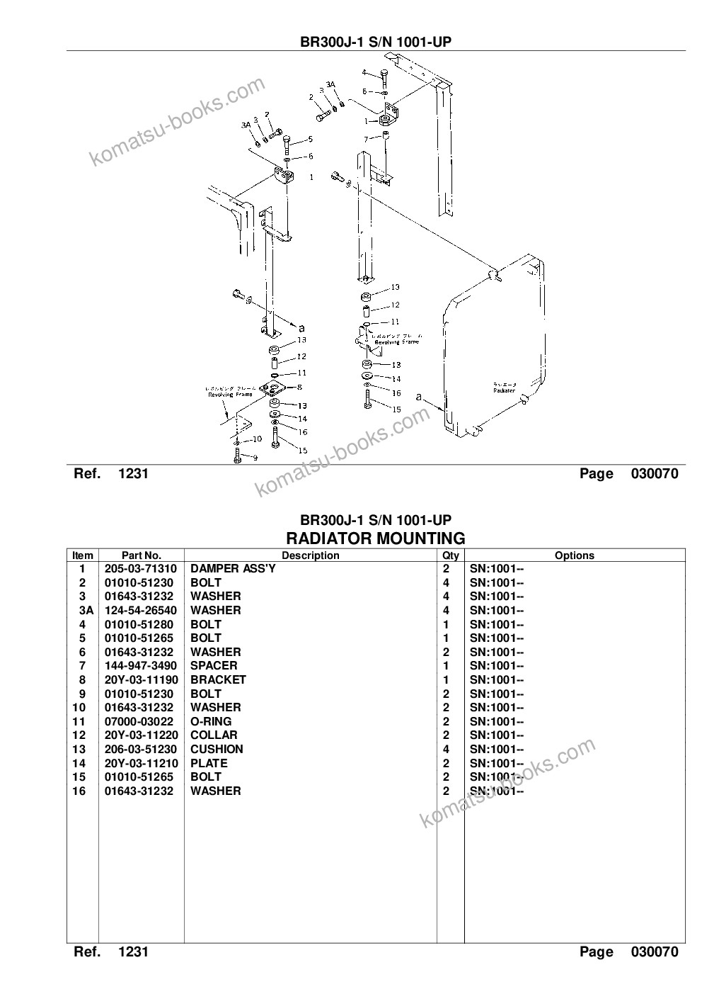 Komatsu br300j-1 s/n 1001-up Parts catalog cover Page 9 Komatsu br300j-1 s/n 1001-up Parts catalog cover Page 9