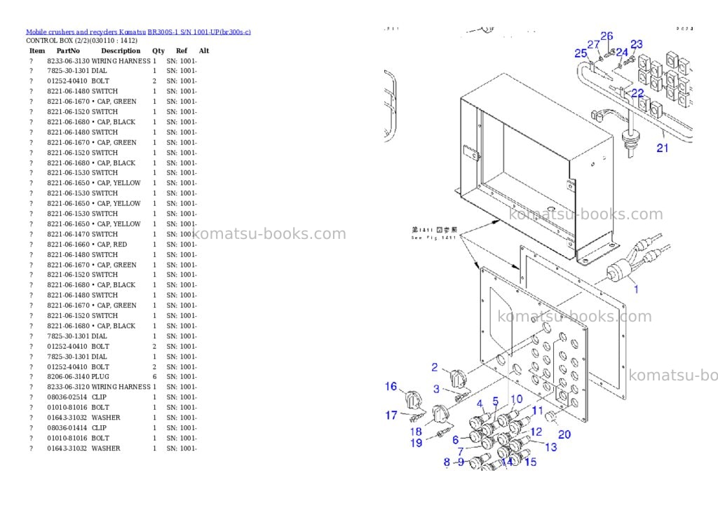 Komatsu BR300S-1 S/N 1001-UP Parts catalog cover Page 10 Komatsu BR300S-1 S/N 1001-UP Parts catalog cover Page 10