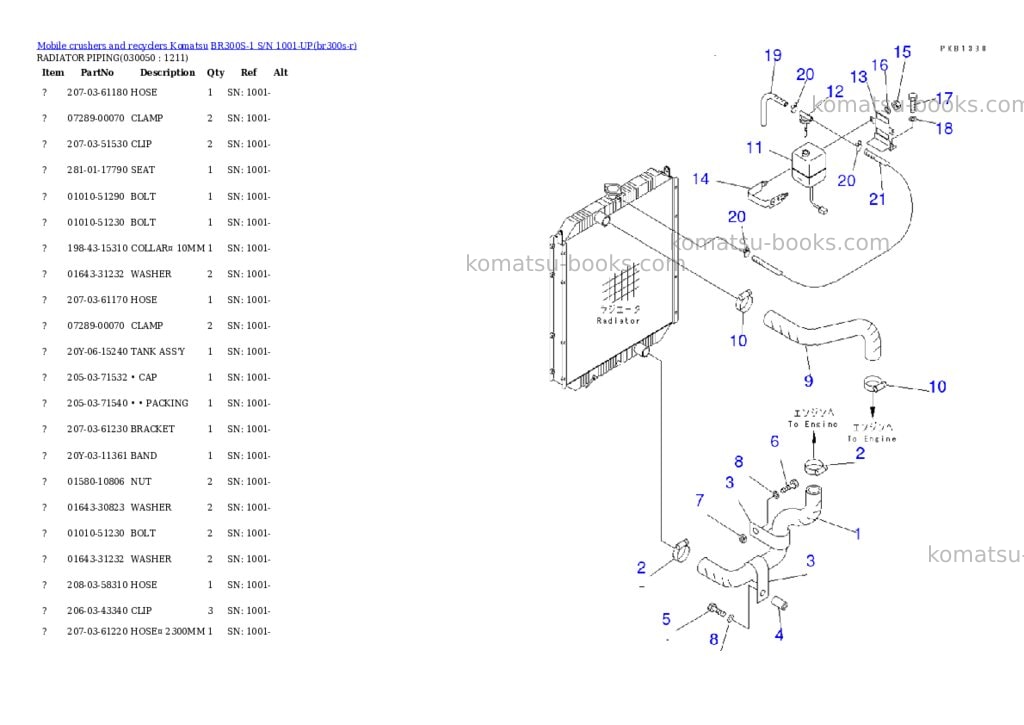 Komatsu BR300S-1 S/N 1001-UP Parts catalog cover Page 4 Komatsu BR300S-1 S/N 1001-UP Parts catalog cover Page 4