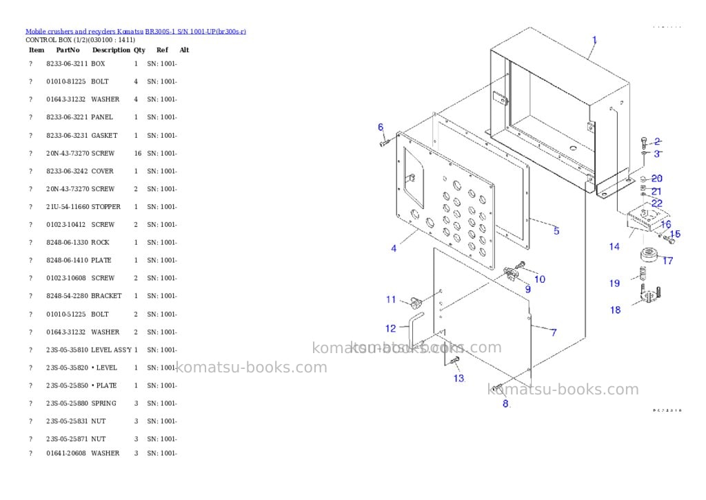 Komatsu BR300S-1 S/N 1001-UP Parts catalog cover Page 9 Komatsu BR300S-1 S/N 1001-UP Parts catalog cover Page 9