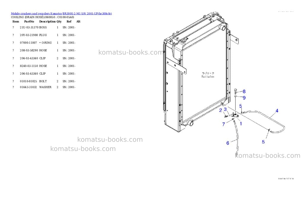 Komatsu br300s-2-m1 s/n 2001-up Parts catalog cover Page 10 Komatsu br300s-2-m1 s/n 2001-up Parts catalog cover Page 10