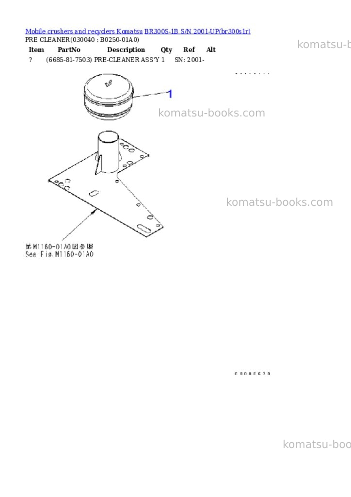 Komatsu br300s-1b s/n 2001-up Parts catalog cover Page 3 Komatsu br300s-1b s/n 2001-up Parts catalog cover Page 3