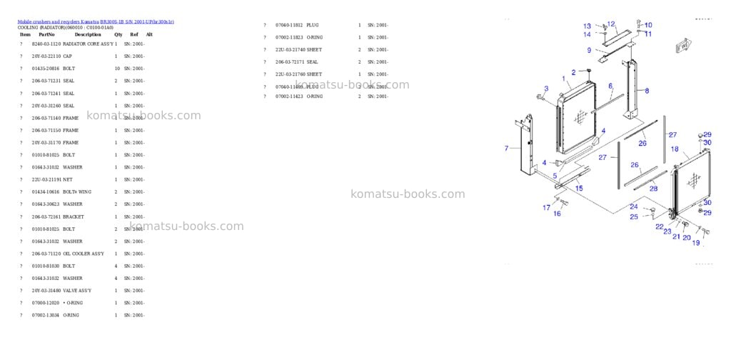 Komatsu br300s-1b s/n 2001-up Parts catalog cover Page 6 Komatsu br300s-1b s/n 2001-up Parts catalog cover Page 6