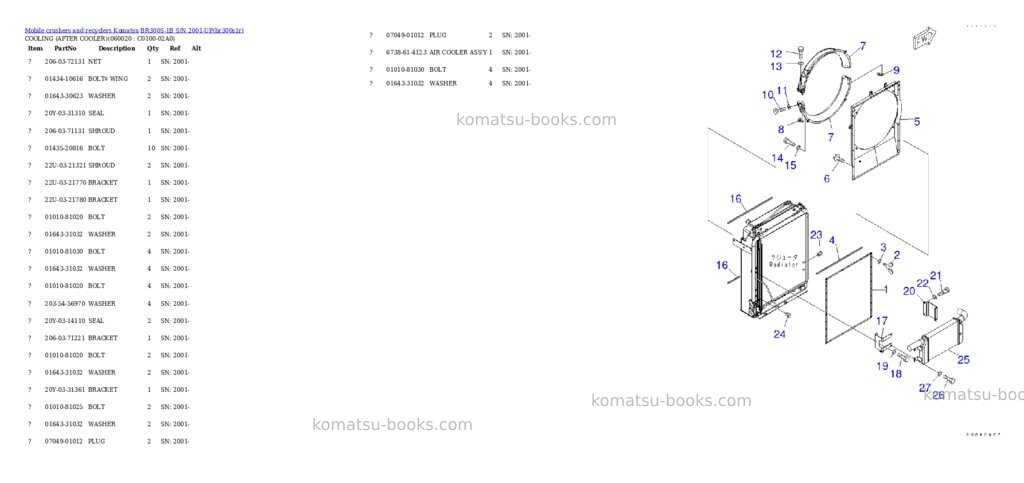 Komatsu br300s-1b s/n 2001-up Parts catalog cover Page 7 Komatsu br300s-1b s/n 2001-up Parts catalog cover Page 7