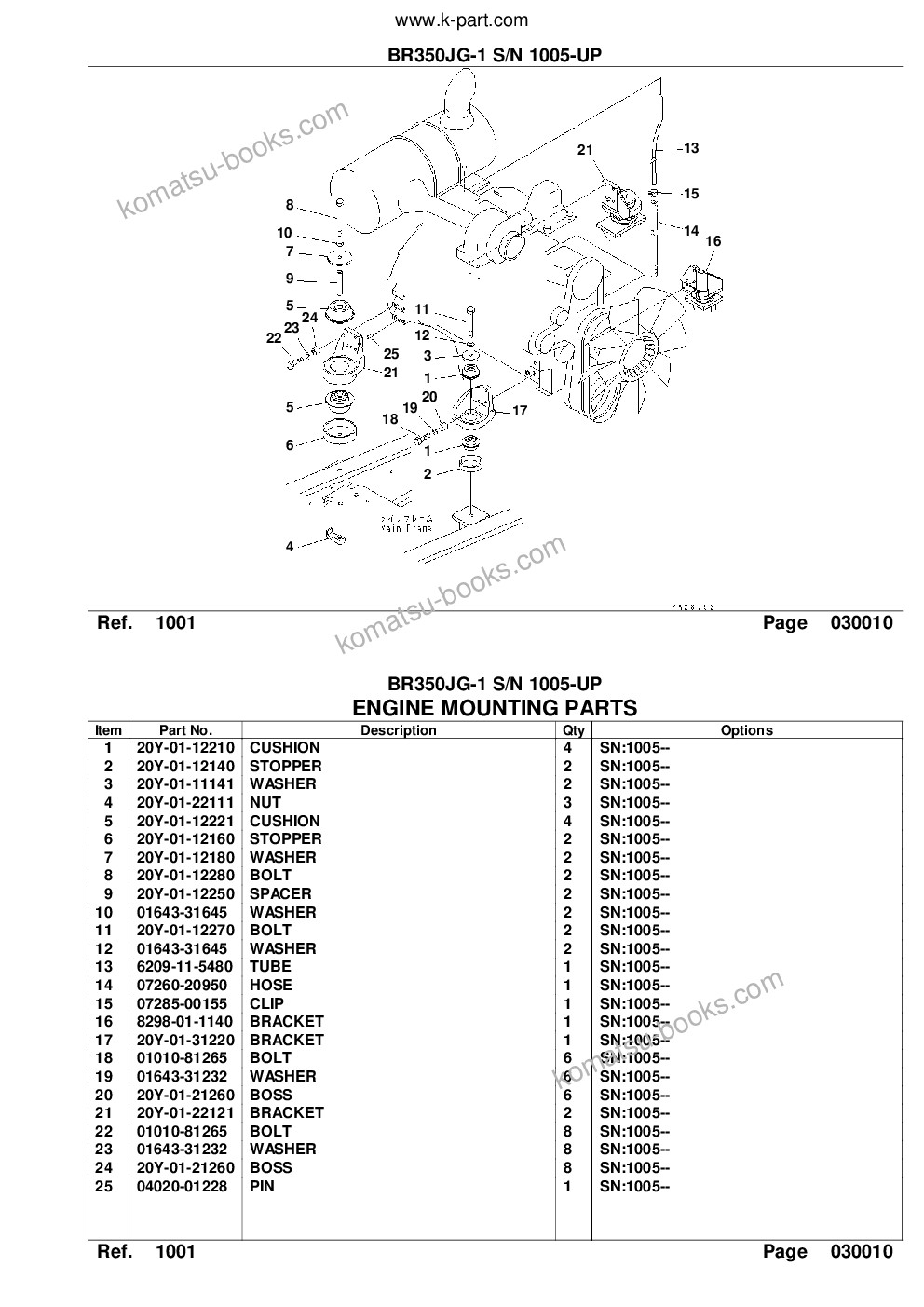 Komatsu br350jg-1 s/n 1005-up Каталог запчастей обложка Страница 3