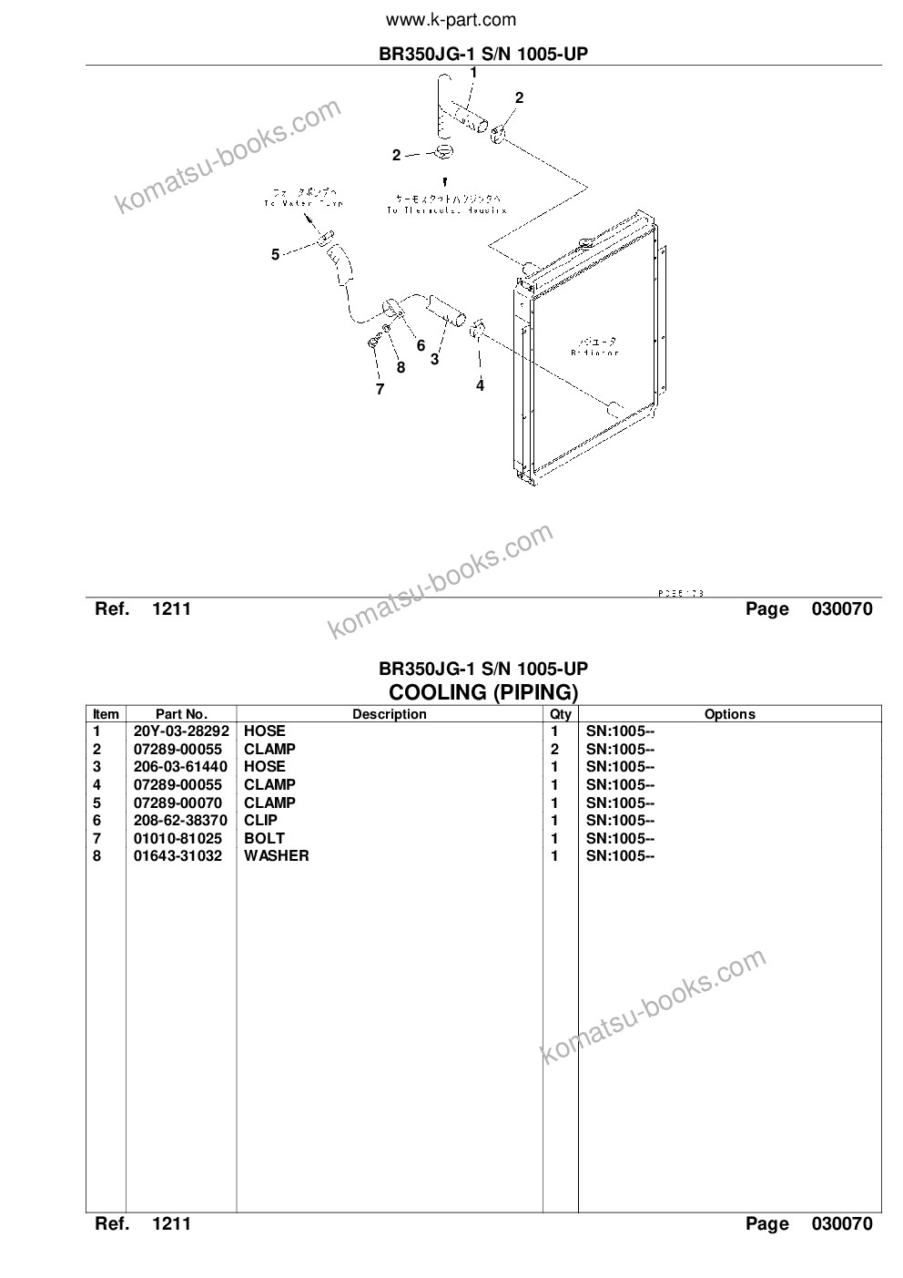 Komatsu br350jg-1 s/n 1005-up Каталог запчастей обложка Страница 9