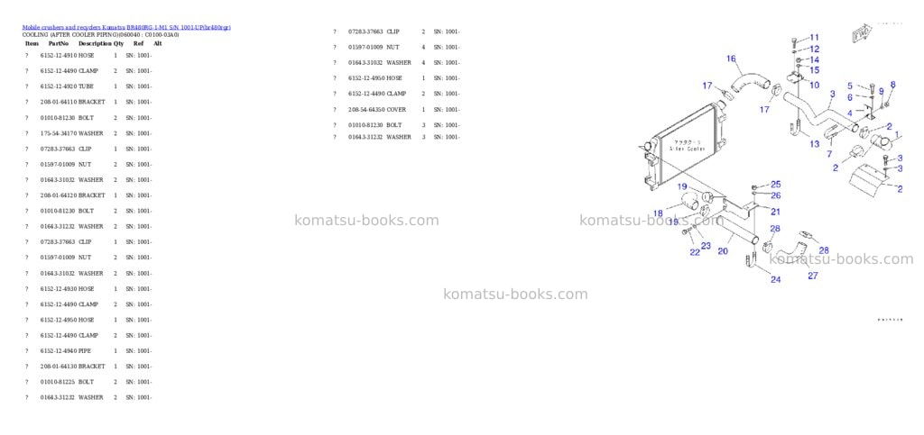 Komatsu br480rg-1-m1 s/n 1001-up Parts catalog cover Page 9 Komatsu br480rg-1-m1 s/n 1001-up Parts catalog cover Page 9