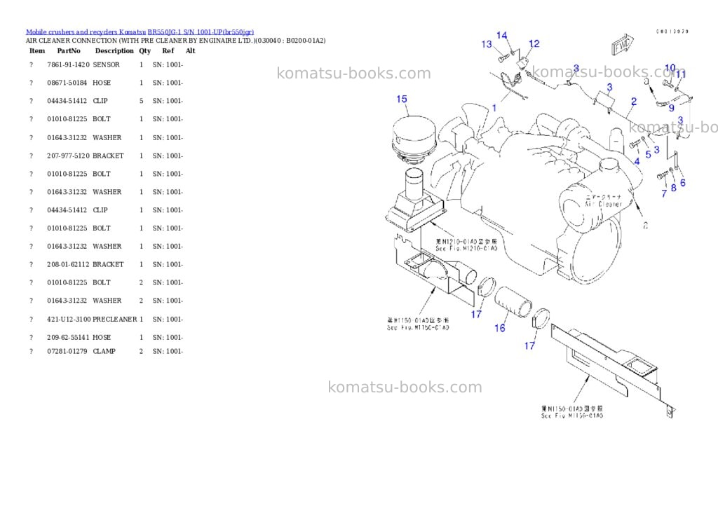 Komatsu br550jg-1 s/n 1001-up Parts catalog cover Page 3