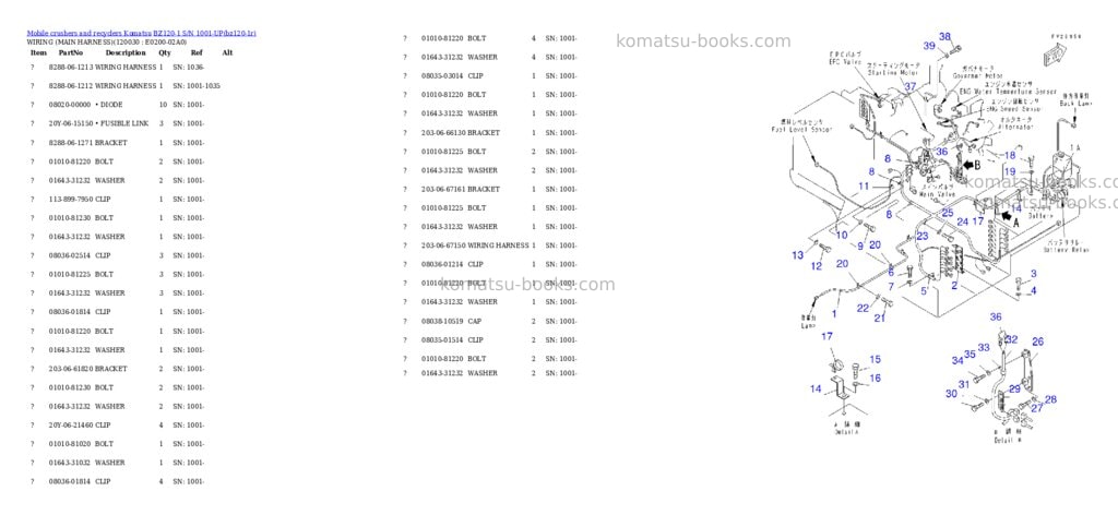 Komatsu bz120-1 s/n 1001-up Parts catalog cover Page 10 Komatsu bz120-1 s/n 1001-up Parts catalog cover Page 10