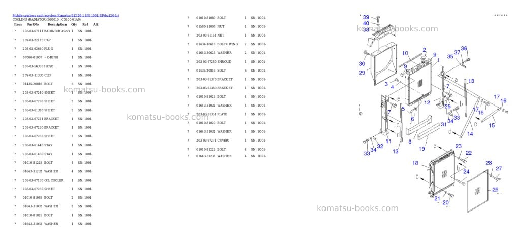 Komatsu bz120-1 s/n 1001-up Parts catalog cover Page 4 Komatsu bz120-1 s/n 1001-up Parts catalog cover Page 4