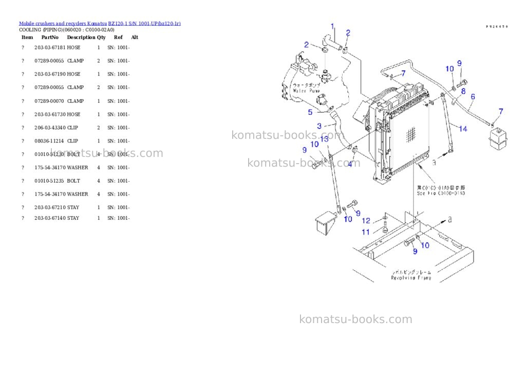 Komatsu bz120-1 s/n 1001-up Parts catalog cover Page 5 Komatsu bz120-1 s/n 1001-up Parts catalog cover Page 5