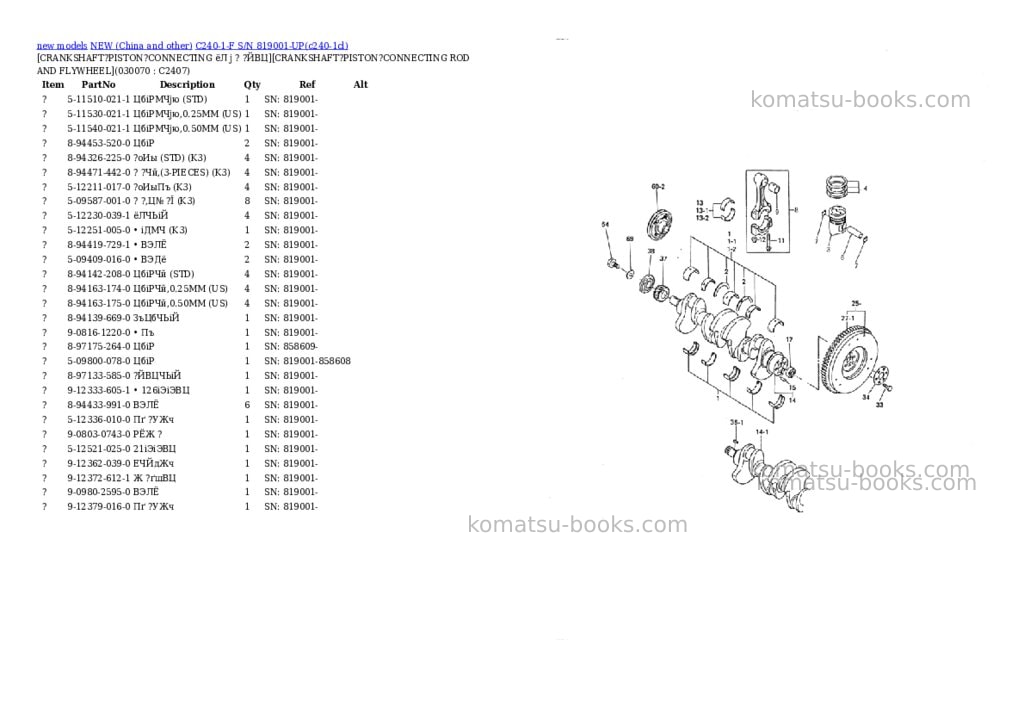 Komatsu c240-1-f s/n 819001-up Parts catalog cover Page 6