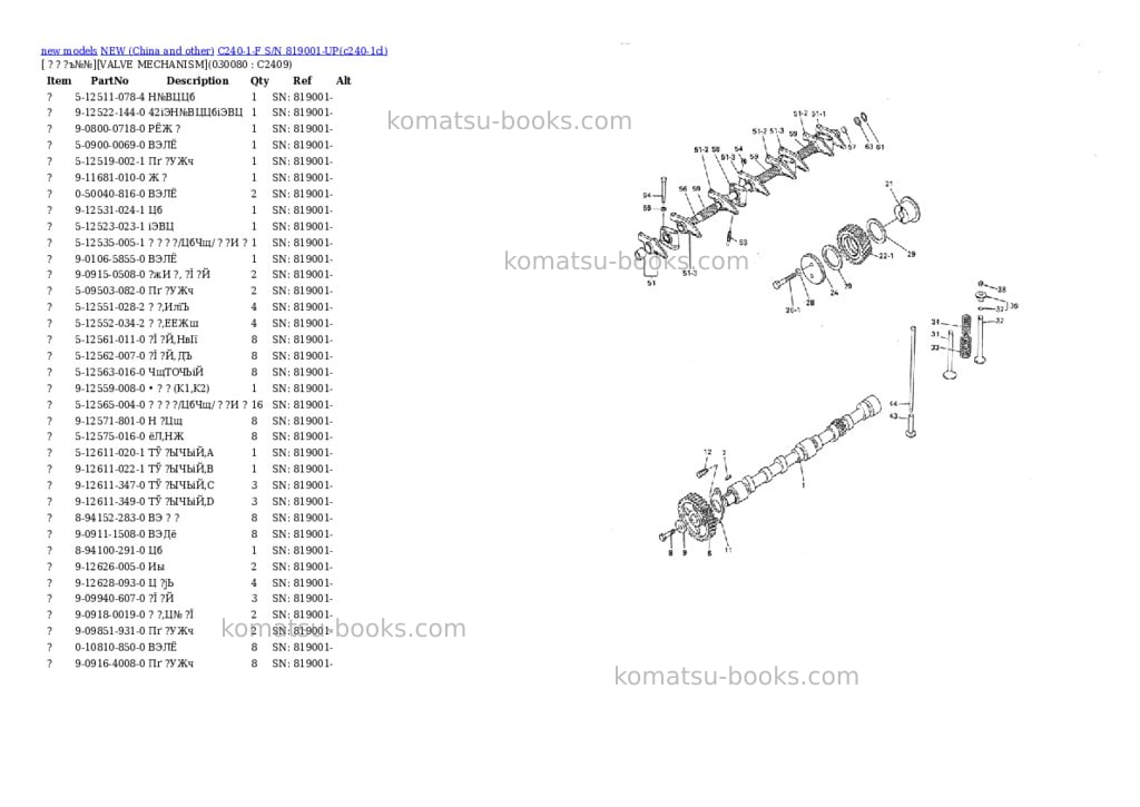 Komatsu c240-1-f s/n 819001-up Parts catalog cover Page 7