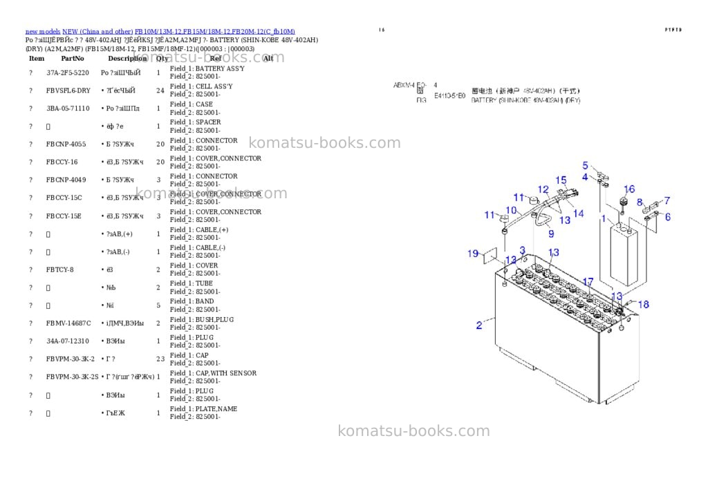 Komatsu fb10m/13m-12,fb15m/18m-12,fb20m-12 Parts catalog cover Komatsu fb10m/13m-12,fb15m/18m-12,fb20m-12 Parts catalog cover