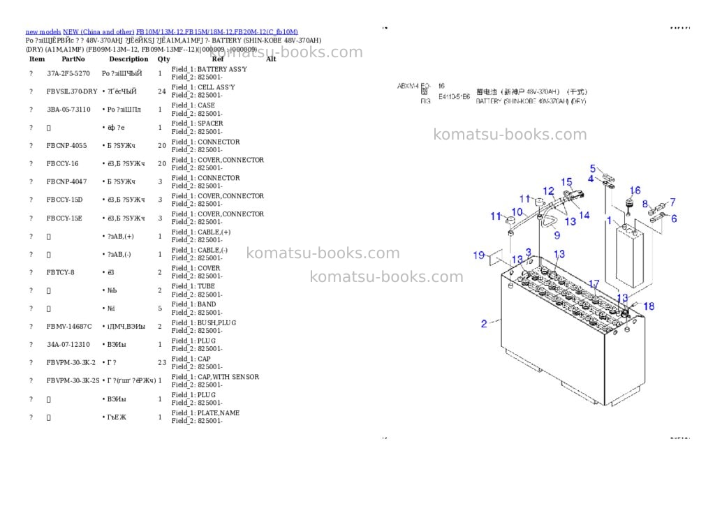 Komatsu fb10m/13m-12,fb15m/18m-12,fb20m-12 Parts catalog cover Page 7 Komatsu fb10m/13m-12,fb15m/18m-12,fb20m-12 Parts catalog cover Page 7