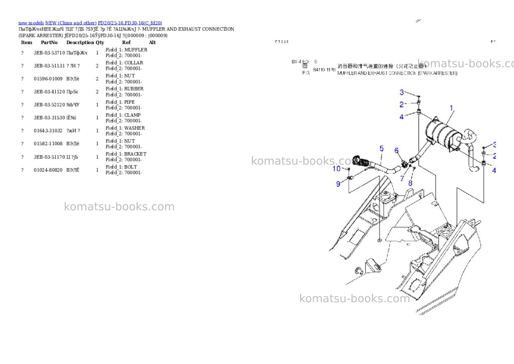 Komatsu FD20/25-16,FD30-16 Parts catalog cover Page 6