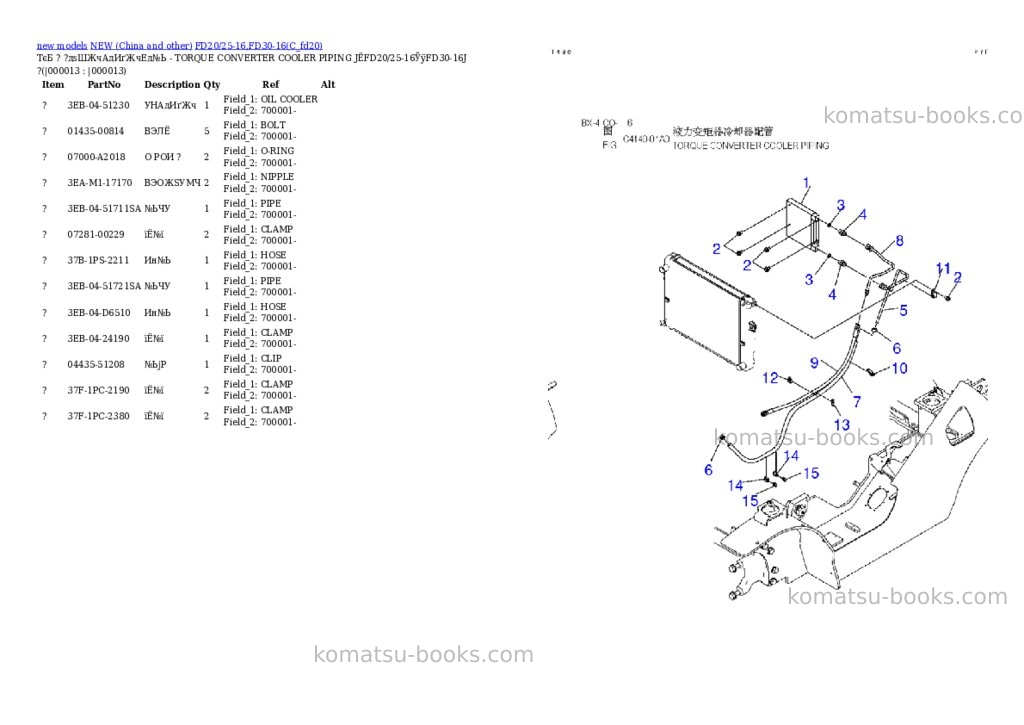 Komatsu FD20/25-16,FD30-16 Parts catalog cover Page 9