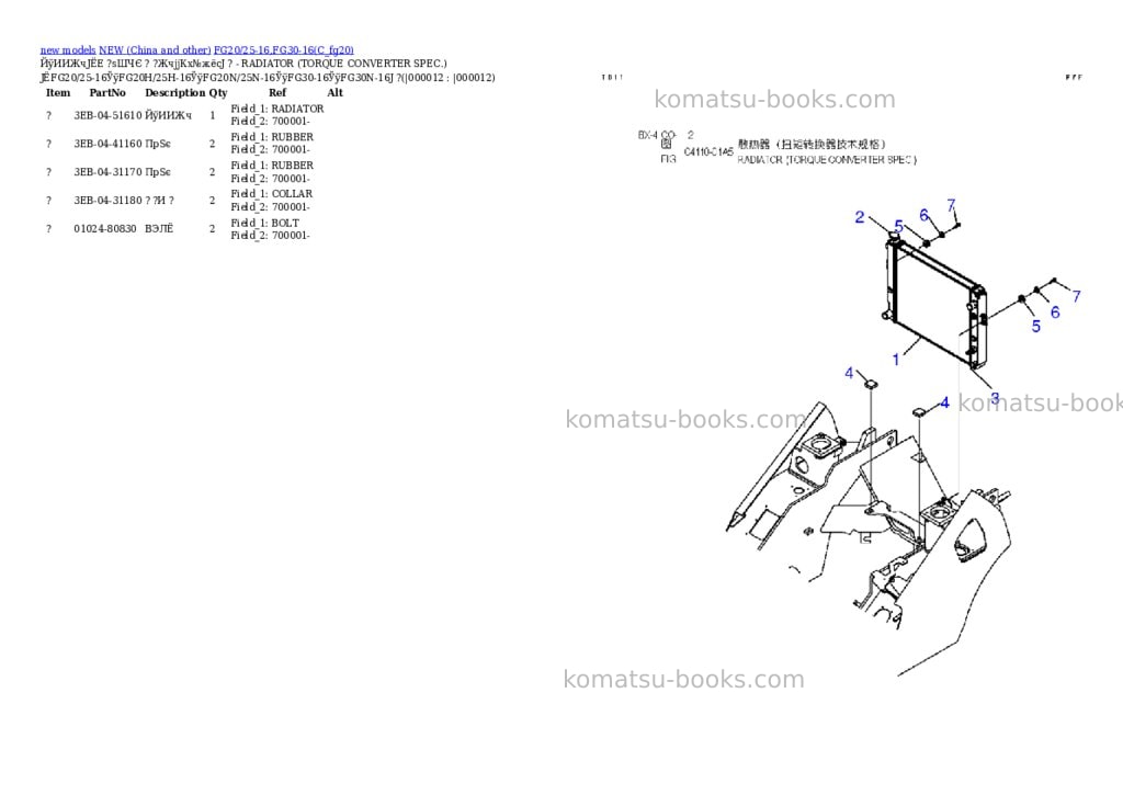 Komatsu fg20/25-16,fg30-16 Parts catalog cover Page 8 Komatsu fg20/25-16,fg30-16 Parts catalog cover Page 8