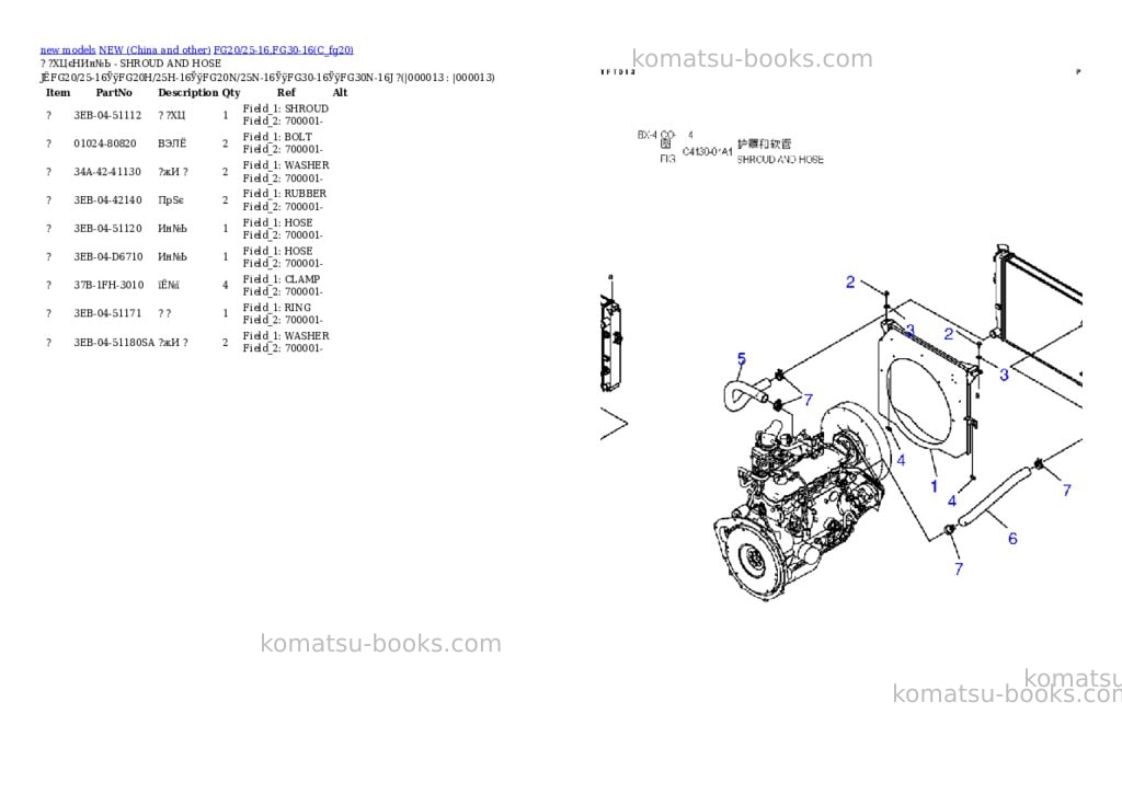 Komatsu fg20/25-16,fg30-16 Parts catalog cover Page 9 Komatsu fg20/25-16,fg30-16 Parts catalog cover Page 9
