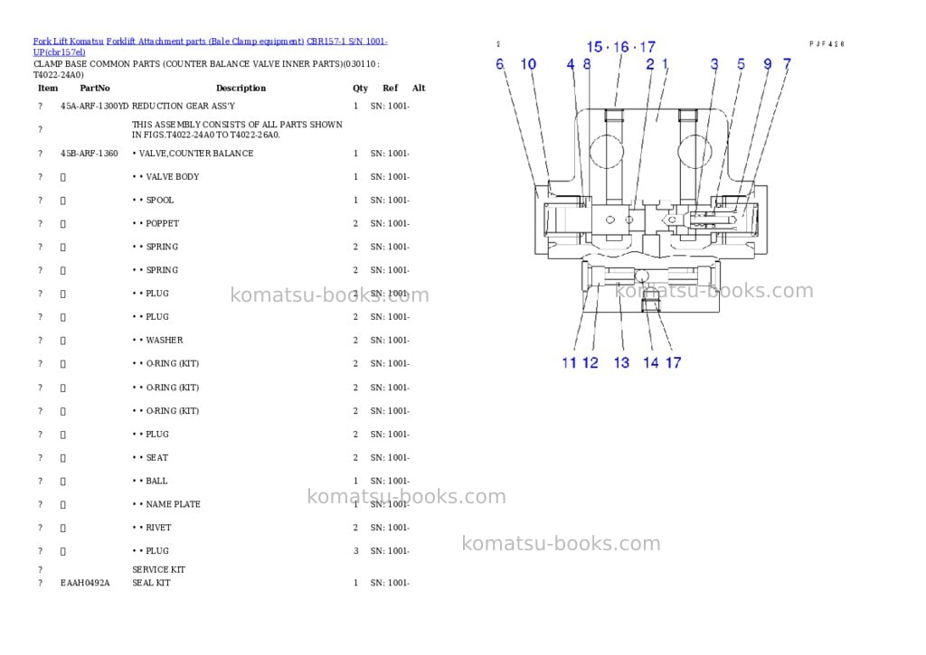 Komatsu cbr157-1 s/n 1001-up Parts catalog cover Page 10 Komatsu cbr157-1 s/n 1001-up Parts catalog cover Page 10