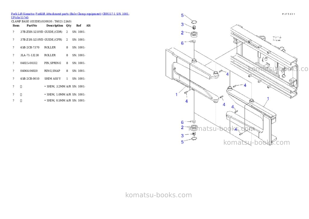 Komatsu cbr157-1 s/n 1001-up Parts catalog cover Page 2 Komatsu cbr157-1 s/n 1001-up Parts catalog cover Page 2