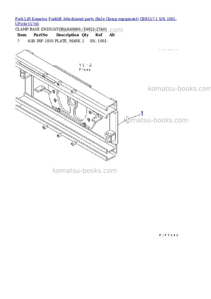 Komatsu cbr157-1 s/n 1001-up Parts catalog cover Page 5 Komatsu cbr157-1 s/n 1001-up Parts catalog cover Page 5