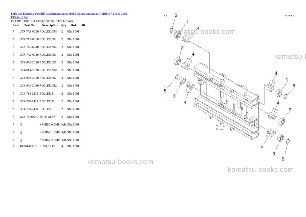 Komatsu cbr157-1 s/n 1001-up Parts catalog cover Page 6 Komatsu cbr157-1 s/n 1001-up Parts catalog cover Page 6