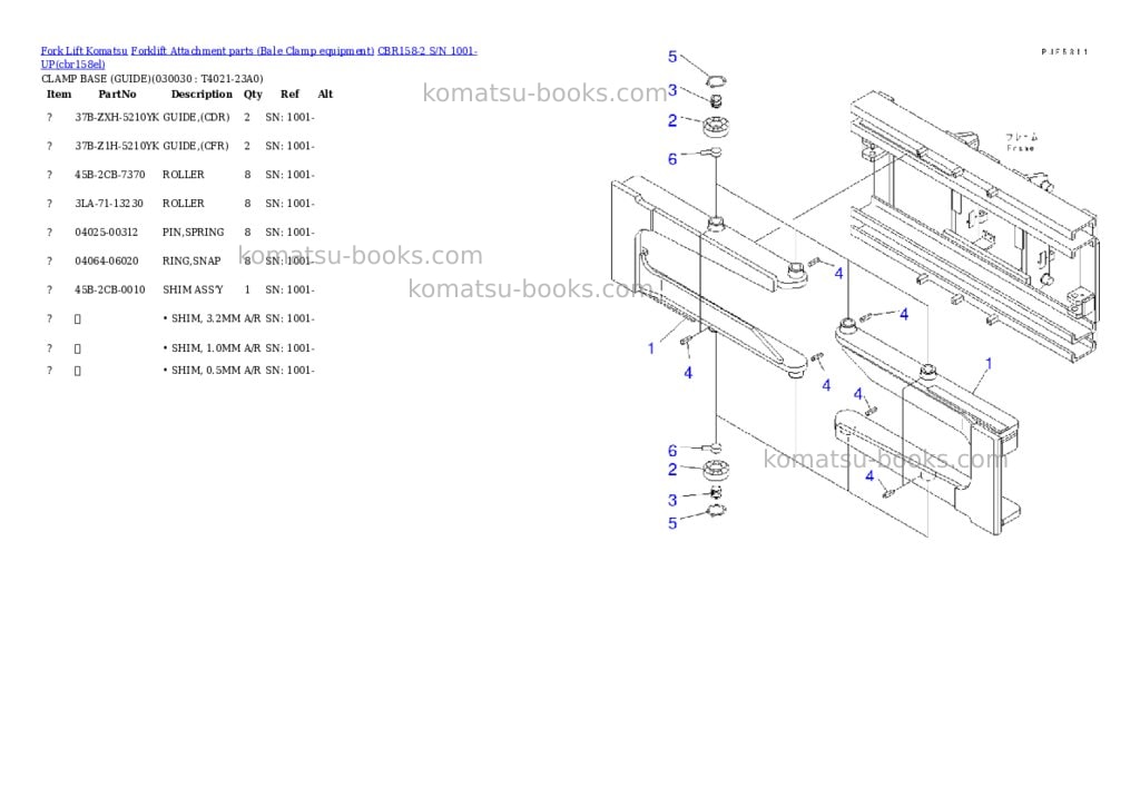 Komatsu cbr158-2 s/n 1001-up Parts catalog cover Page 2 Komatsu cbr158-2 s/n 1001-up Parts catalog cover Page 2