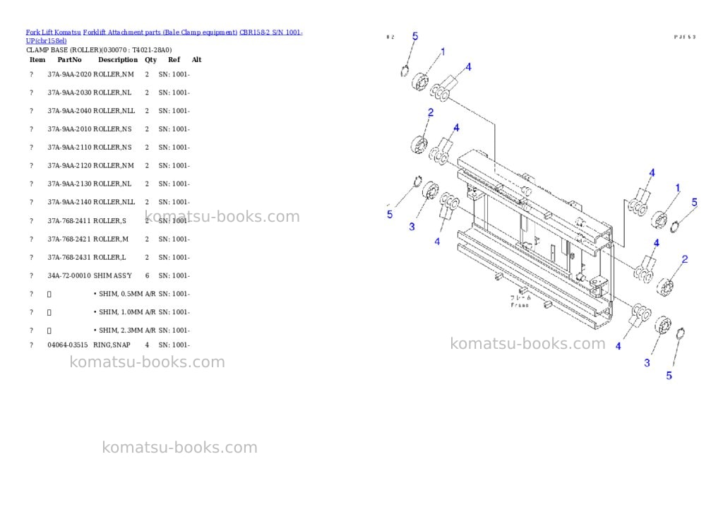 Komatsu cbr158-2 s/n 1001-up Parts catalog cover Page 6 Komatsu cbr158-2 s/n 1001-up Parts catalog cover Page 6