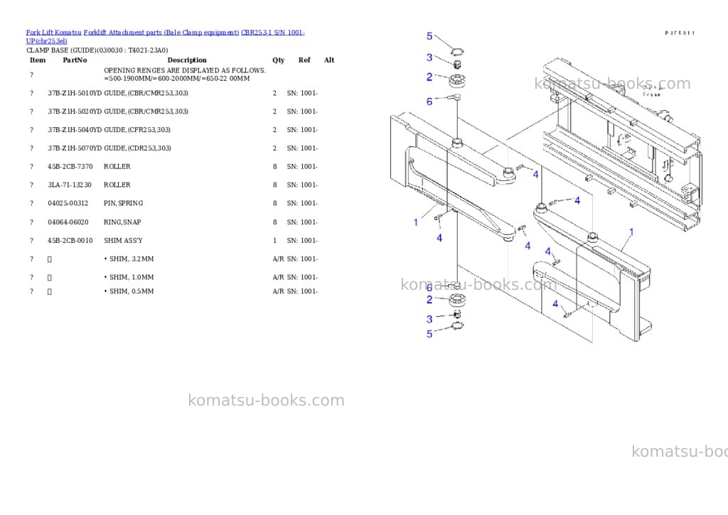 Komatsu cbr253-1 s/n 1001-up Parts catalog cover Page 2 Komatsu cbr253-1 s/n 1001-up Parts catalog cover Page 2