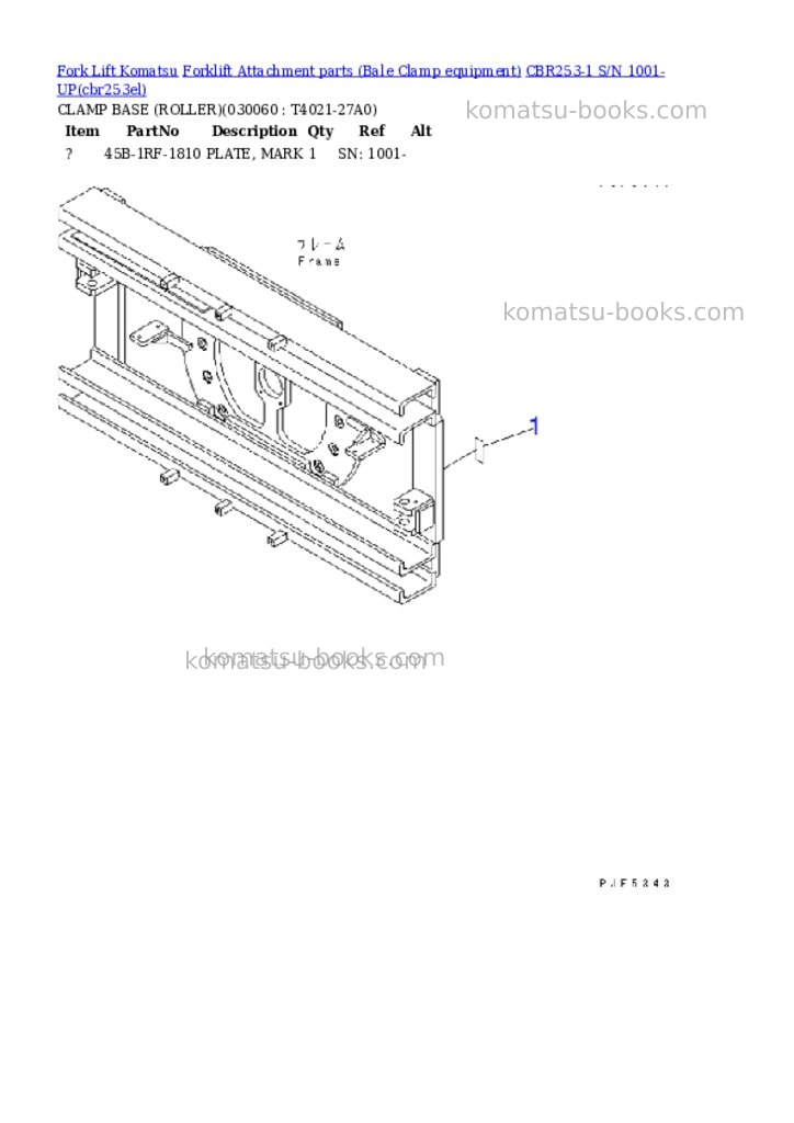 Komatsu cbr253-1 s/n 1001-up Parts catalog cover Page 5 Komatsu cbr253-1 s/n 1001-up Parts catalog cover Page 5