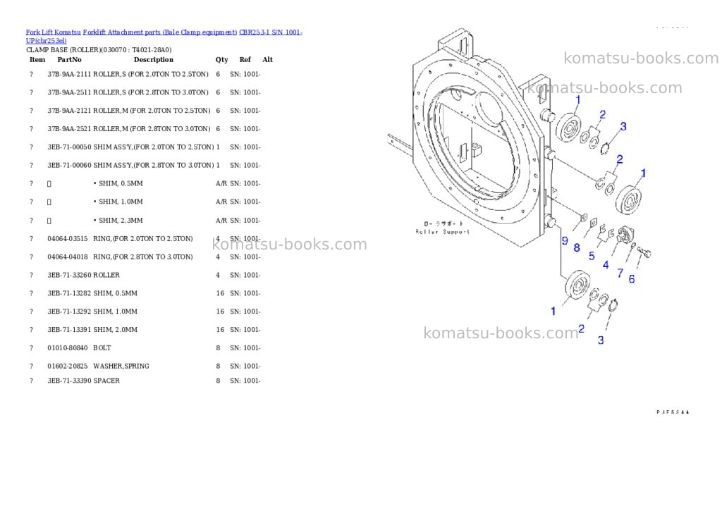 Komatsu cbr253-1 s/n 1001-up Parts catalog cover Page 6 Komatsu cbr253-1 s/n 1001-up Parts catalog cover Page 6