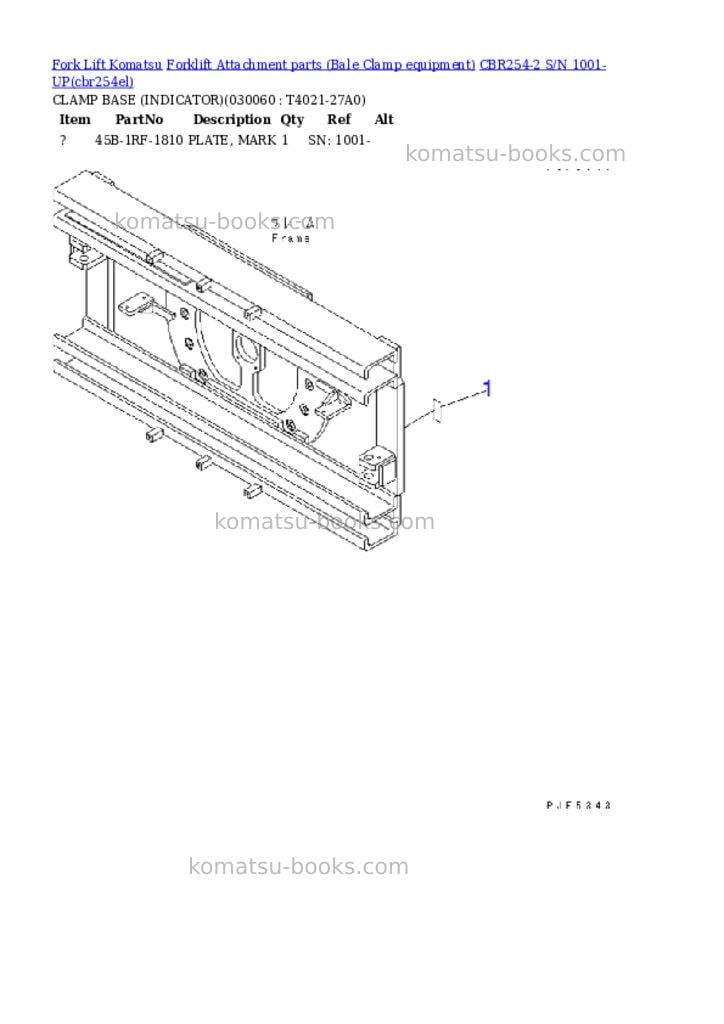 Komatsu cbr254-2 s/n 1001-up Parts catalog cover Page 5 Komatsu cbr254-2 s/n 1001-up Parts catalog cover Page 5