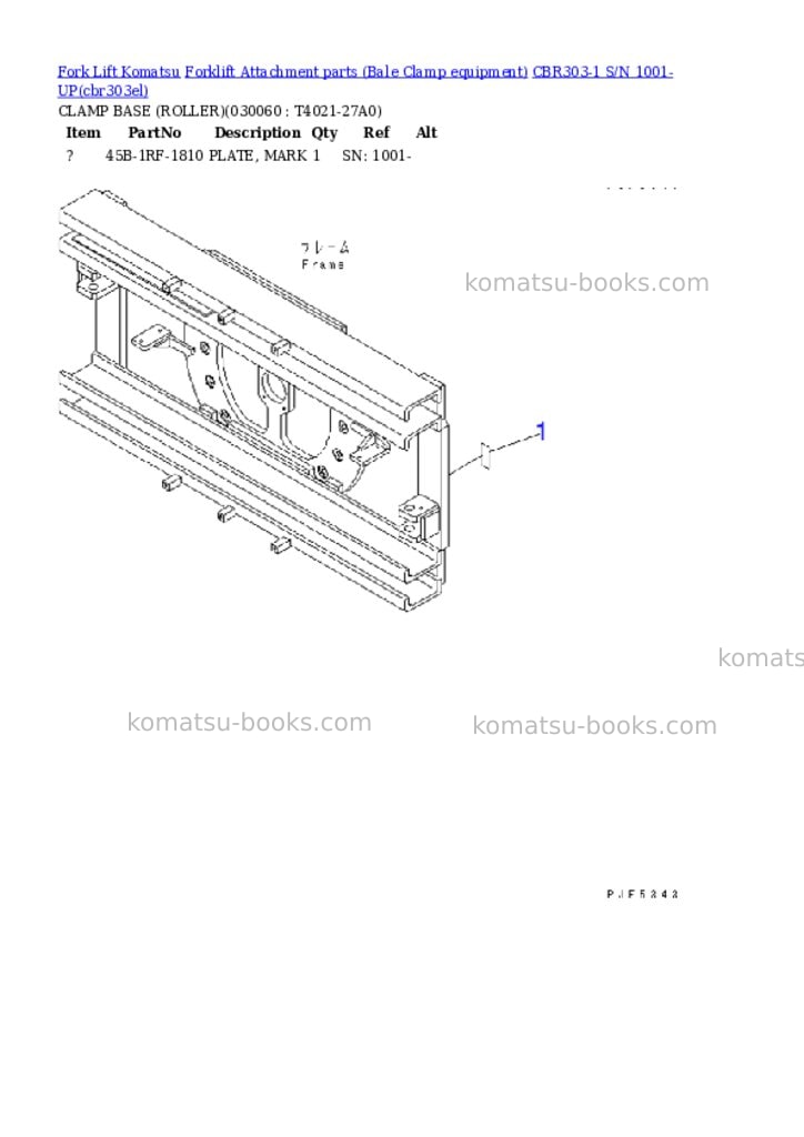 Komatsu cbr303-1 s/n 1001-up Parts catalog cover Page 3