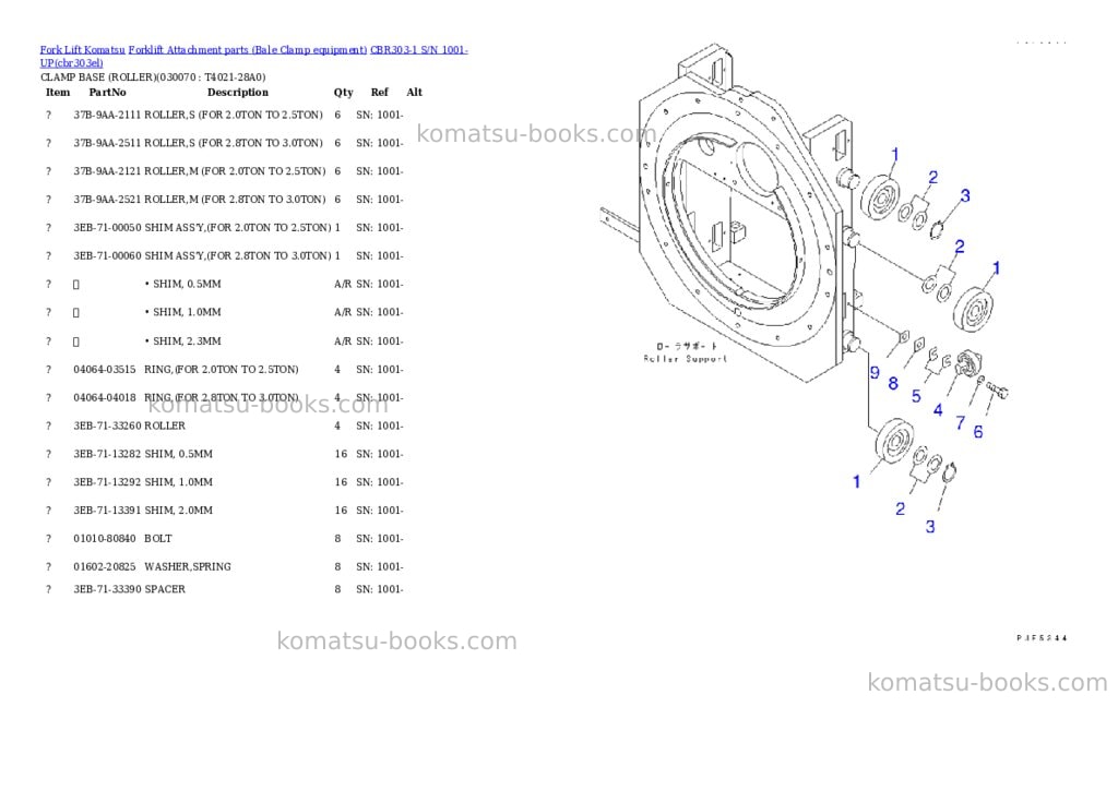 Komatsu cbr303-1 s/n 1001-up Parts catalog cover Page 4