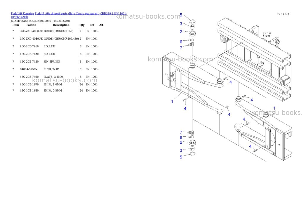 Komatsu cbr359-1 s/n 1001-up Parts catalog cover Page 2 Komatsu cbr359-1 s/n 1001-up Parts catalog cover Page 2