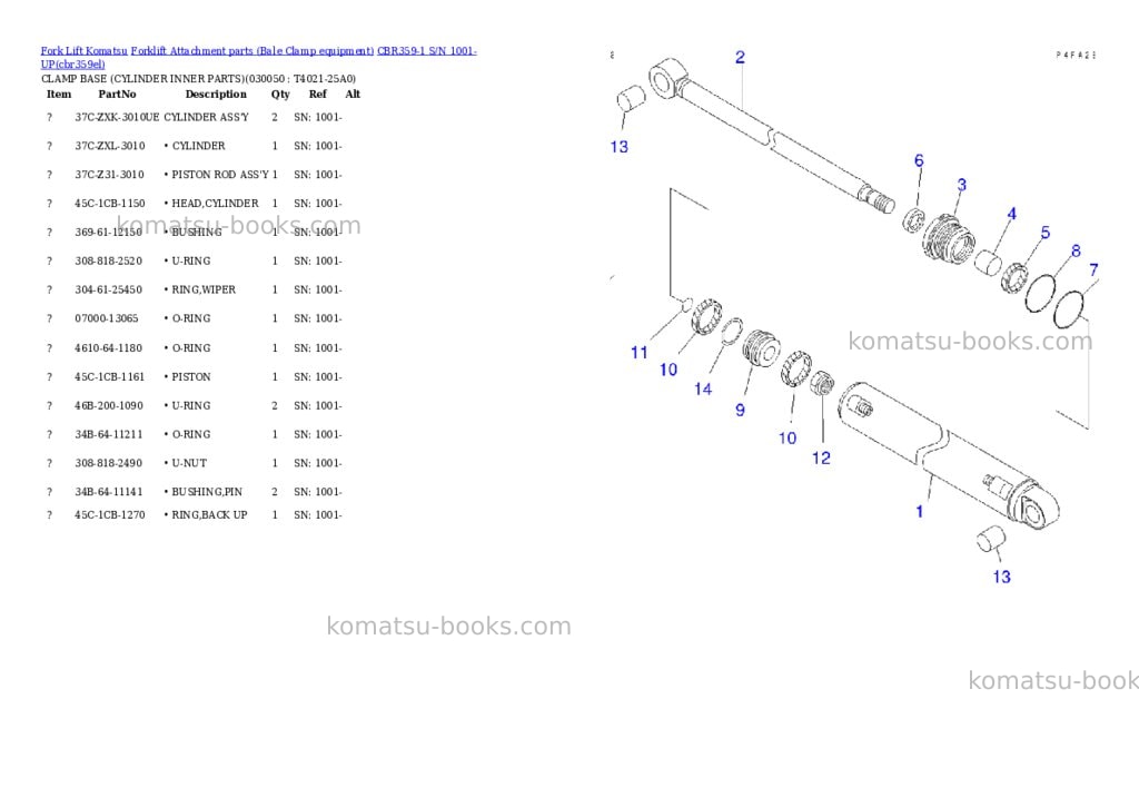 Komatsu cbr359-1 s/n 1001-up Parts catalog cover Page 4 Komatsu cbr359-1 s/n 1001-up Parts catalog cover Page 4