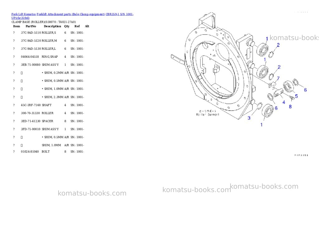 Komatsu cbr359-1 s/n 1001-up Parts catalog cover Page 6 Komatsu cbr359-1 s/n 1001-up Parts catalog cover Page 6