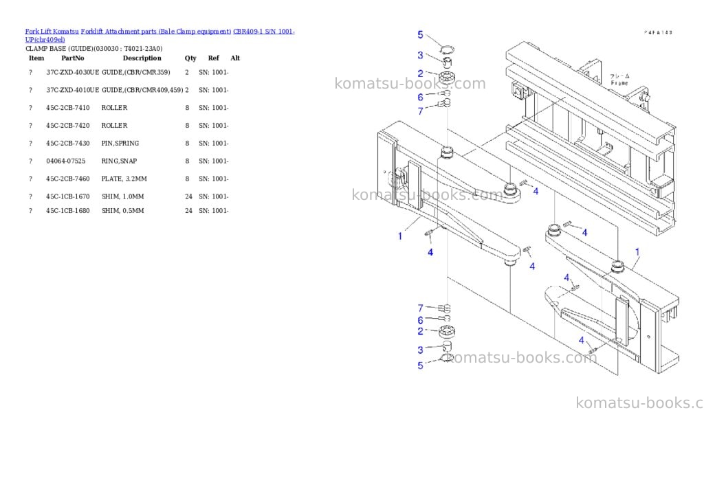 Komatsu cbr409-1 s/n 1001-up Parts catalog cover Page 2 Komatsu cbr409-1 s/n 1001-up Parts catalog cover Page 2