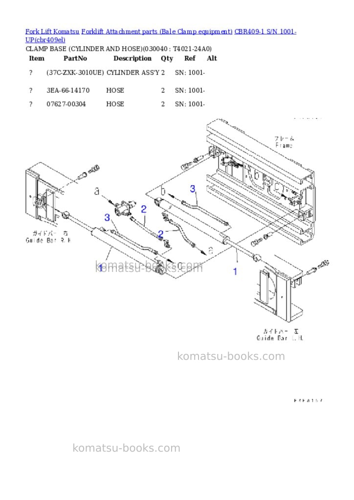 Komatsu cbr409-1 s/n 1001-up Parts catalog cover Page 3 Komatsu cbr409-1 s/n 1001-up Parts catalog cover Page 3