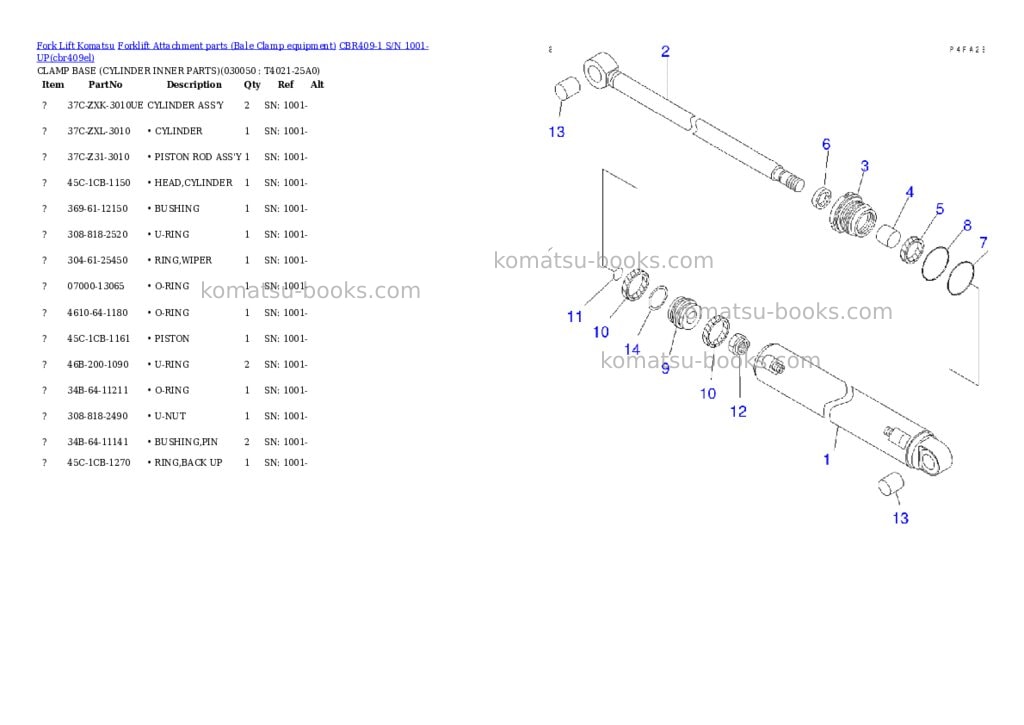 Komatsu cbr409-1 s/n 1001-up Parts catalog cover Page 4 Komatsu cbr409-1 s/n 1001-up Parts catalog cover Page 4