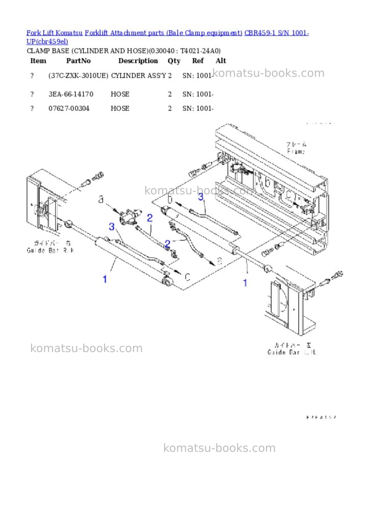 Komatsu cbr459-1 s/n 1001-up Parts catalog cover Page 3