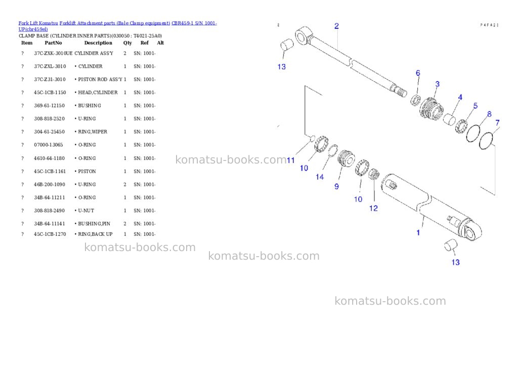 Komatsu cbr459-1 s/n 1001-up Parts catalog cover Page 4